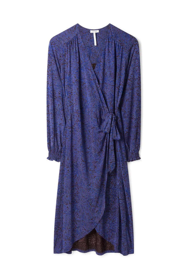 Adoette EcoVero Printed Wrap Dress - Dark Sapphire Blue
