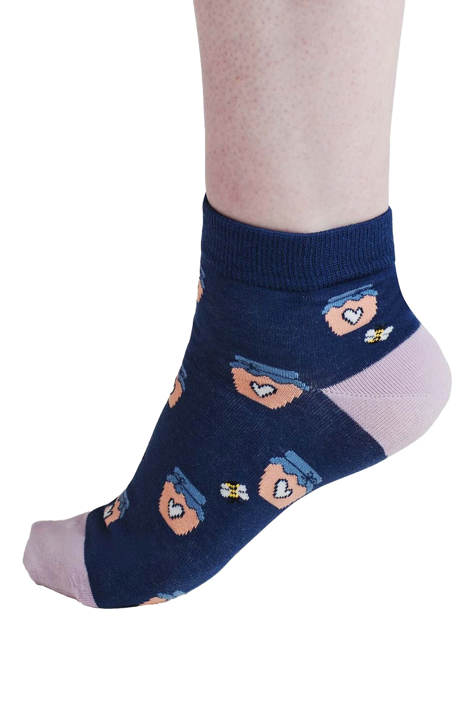 Beth Bee Organic Cotton Ankle Socks - Violet Blue