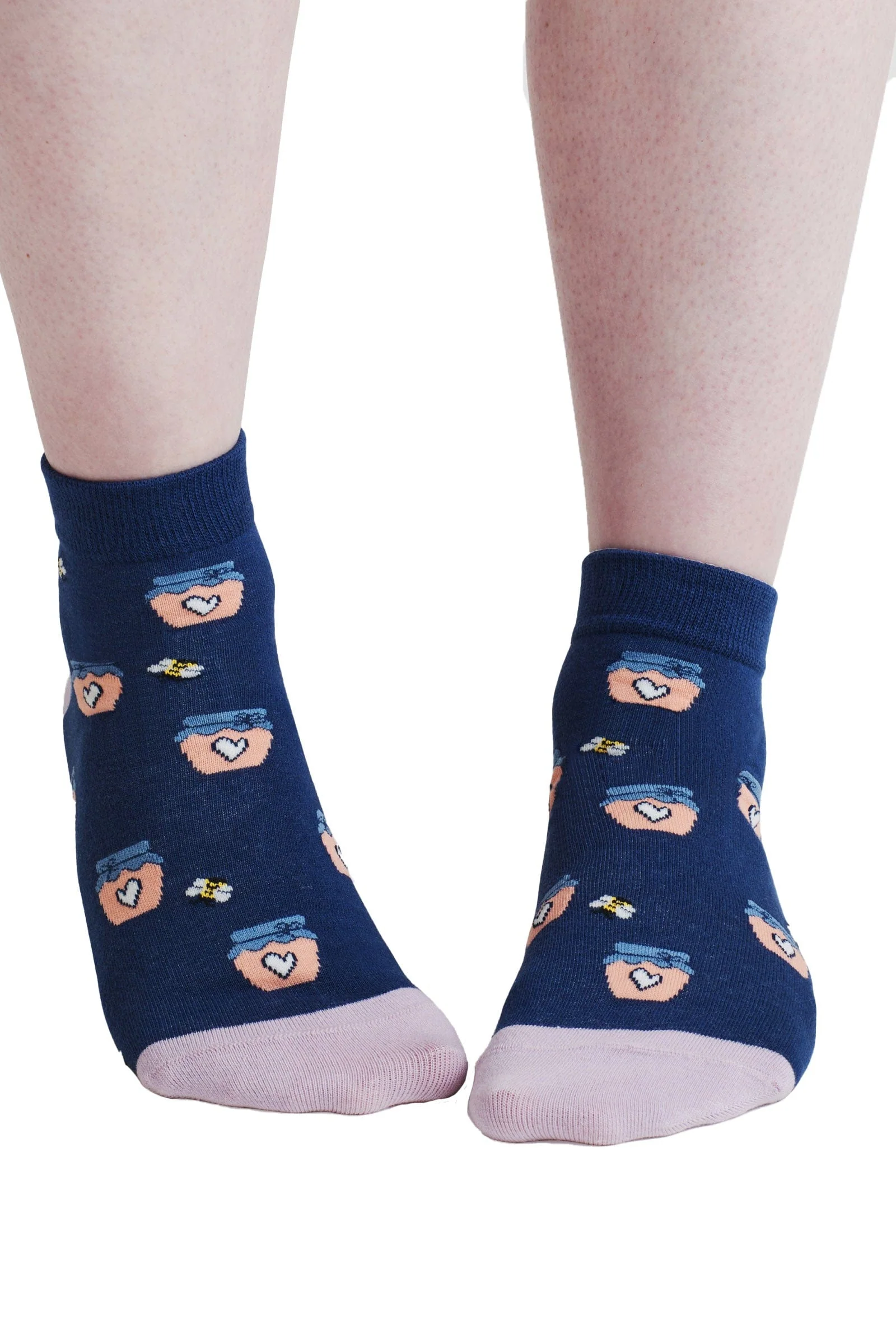 Beth Bee Organic Cotton Ankle Socks - Violet Blue - Image 2
