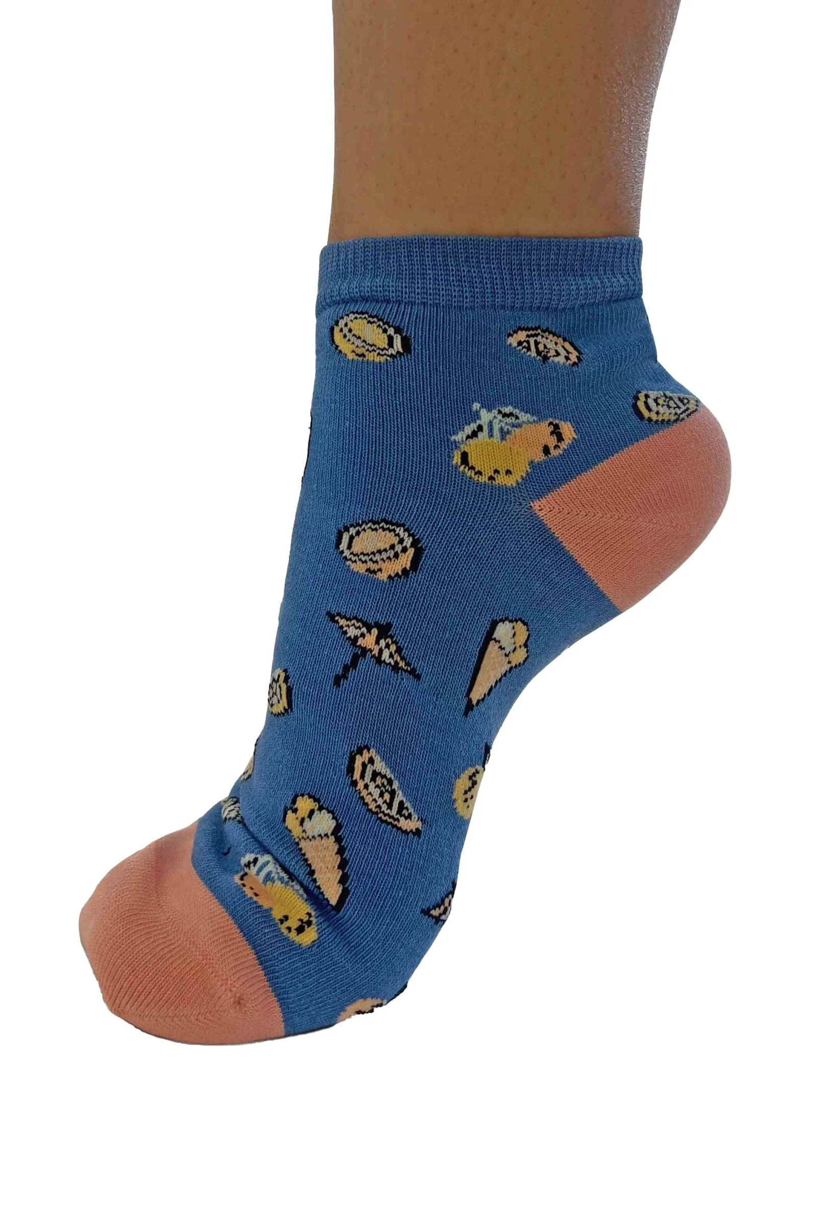 Dixie Ice Cream Bamboo Ankle Socks - Sea Blue