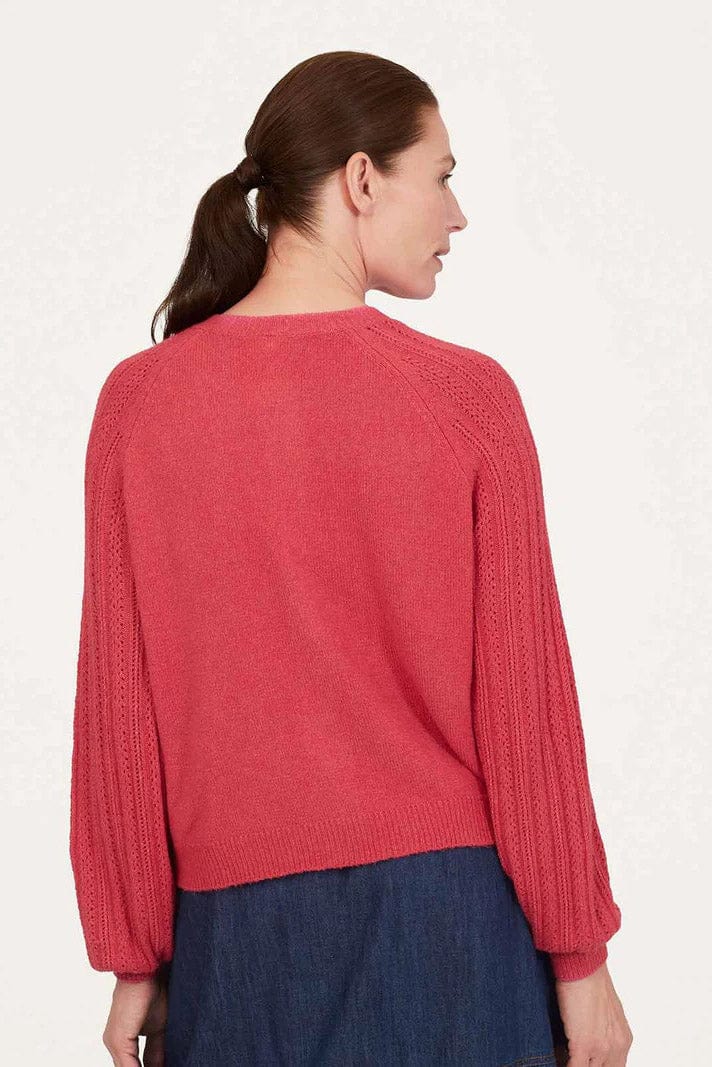 Florna Organic Cotton Fluffy Cardigan - Radish Pink - Image 6