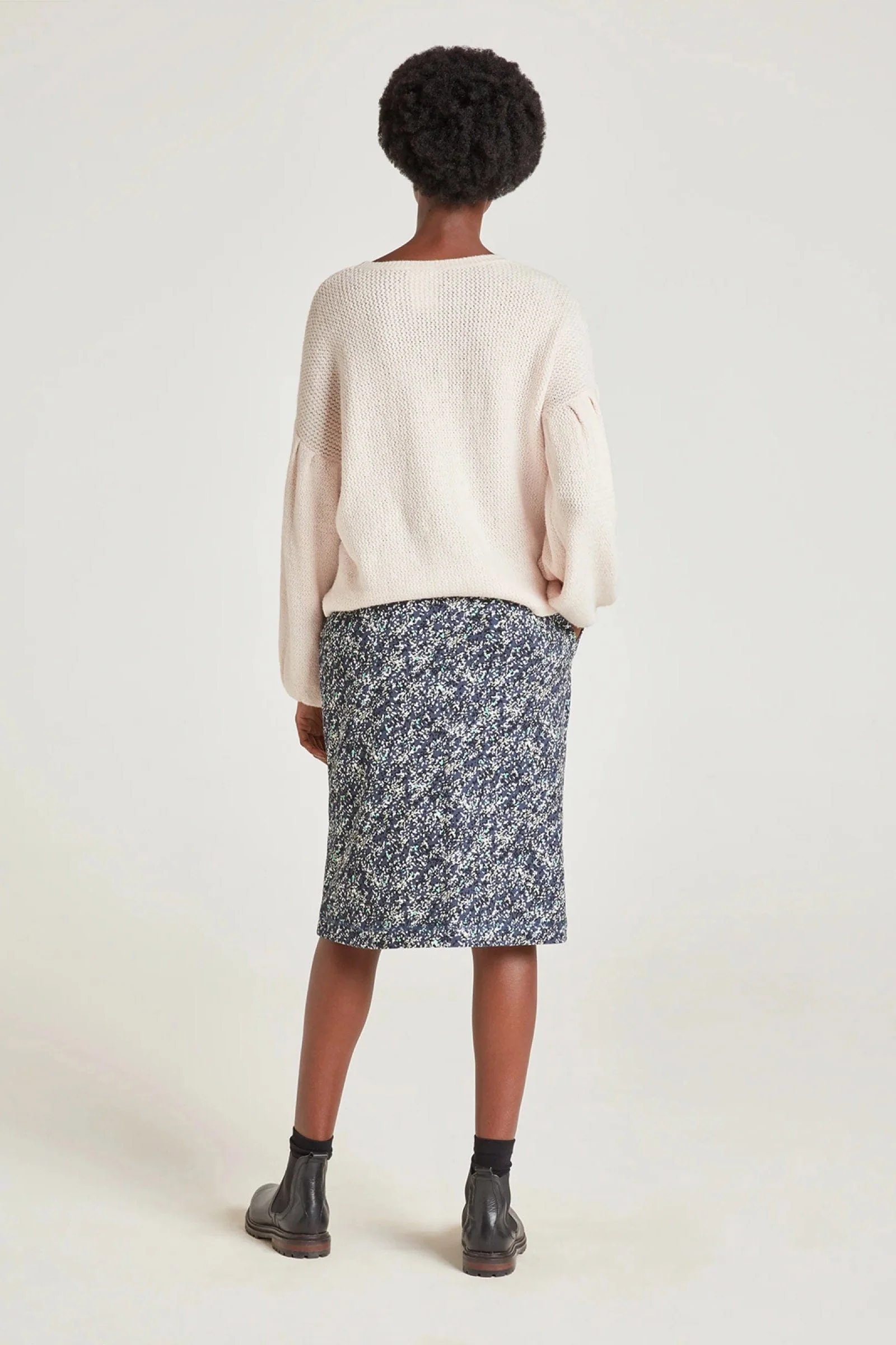 Ilianna Organic Cotton Knit Jumper - Stone White - Image 3