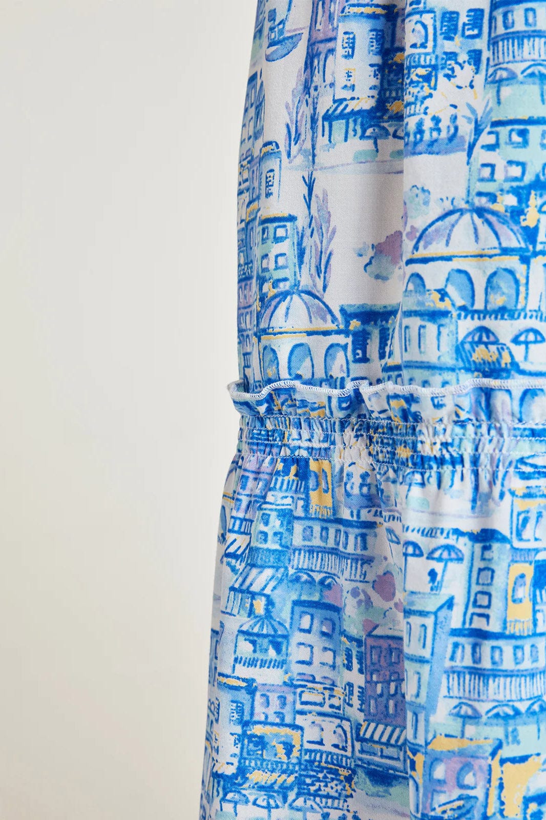 Imogen Organic Cotton Toile De Jouy Dress - Azure Blue - Image 9