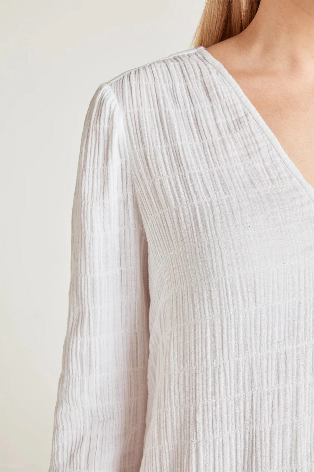 Laelia Organic Cotton Cheesecloth Midi Dress - White - Image 6