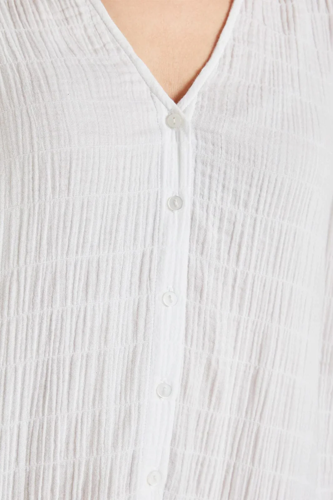 Laelia Organic Cotton Cheesecloth Midi Dress - White - Image 7