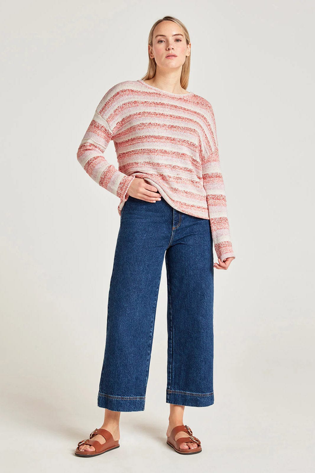 Nori Organic Cotton Knit Jumper - Coral Orange - Image 2