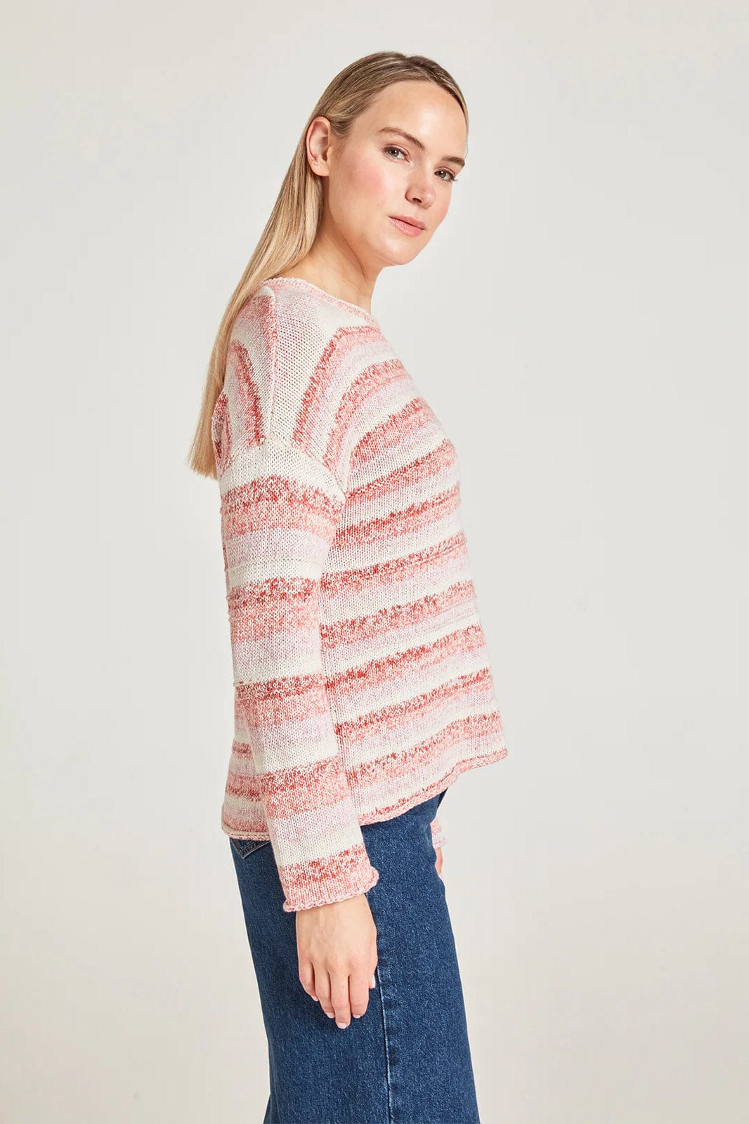 Nori Organic Cotton Knit Jumper - Coral Orange - Image 3