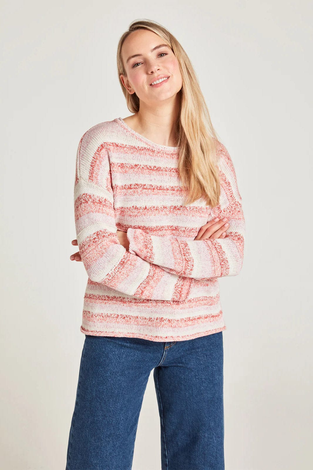 Nori Organic Cotton Knit Jumper - Coral Orange - Image 4
