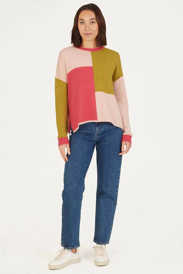 Stef Organic Cotton Fluffy Colour Block Jumper - Image 4