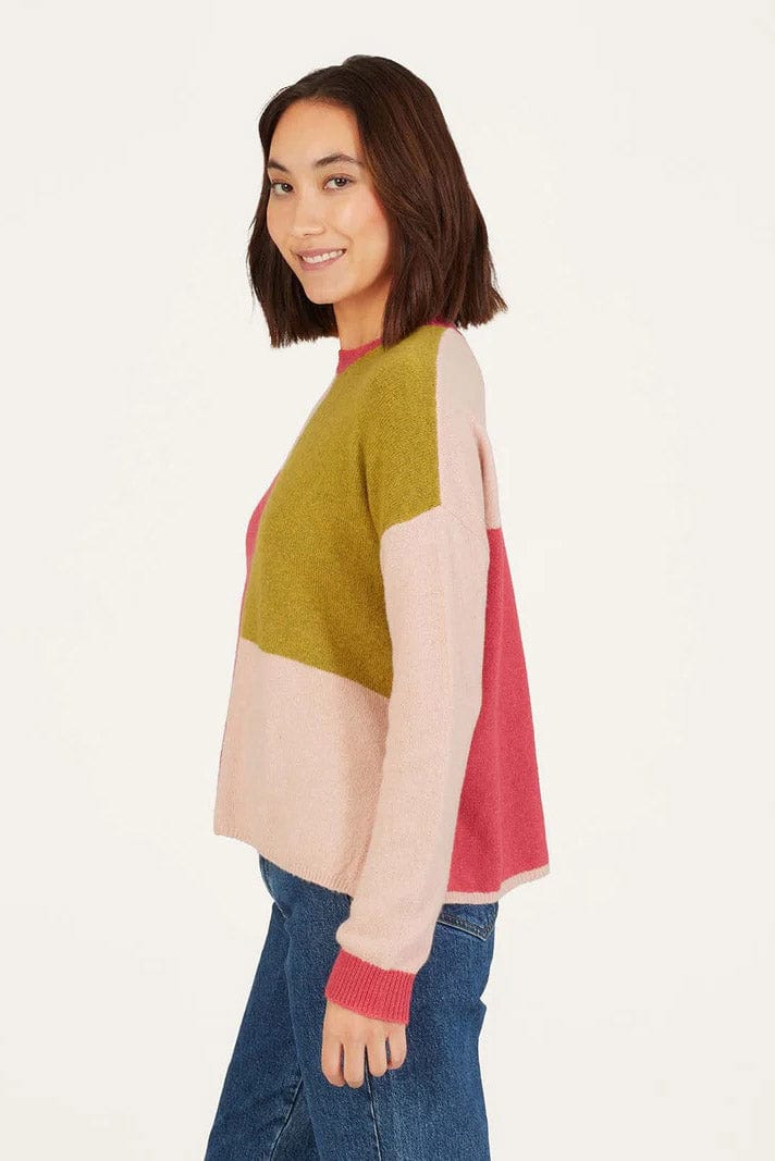 Stef Organic Cotton Fluffy Colour Block Jumper - Image 5