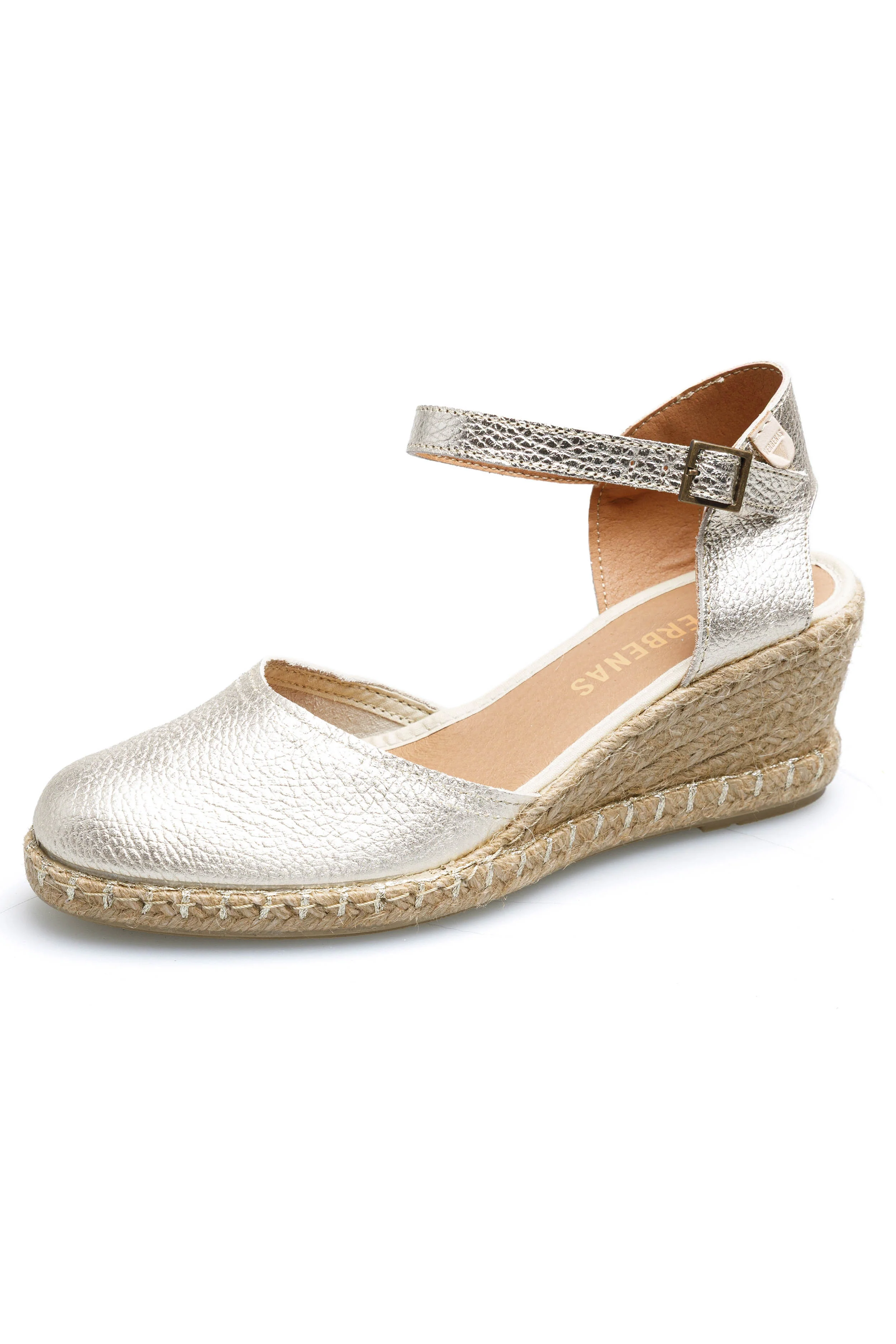 Malena Metallic Espadrille Wedges - Oro