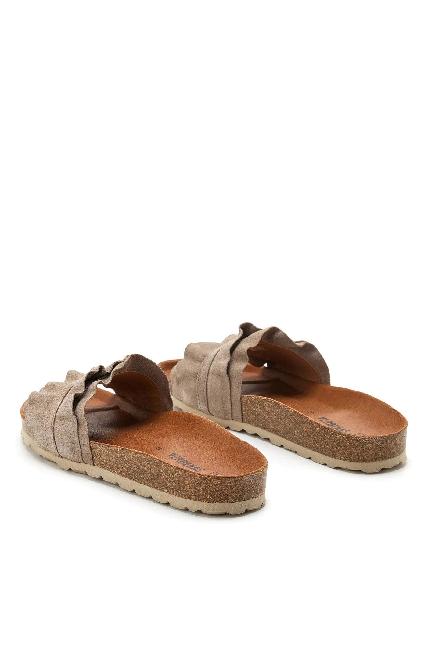 Rocio Serraje Volante Suede Leather Sandals - Piedra - Image 3
