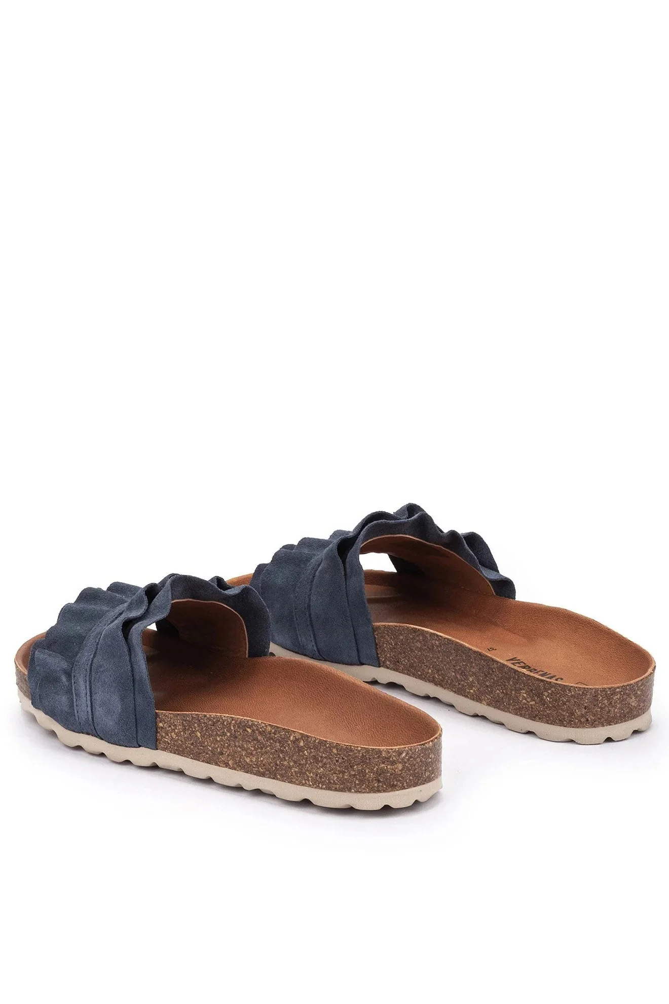 Rocio Serraje Volante Suede Leather Sandals - Iris - Image 3