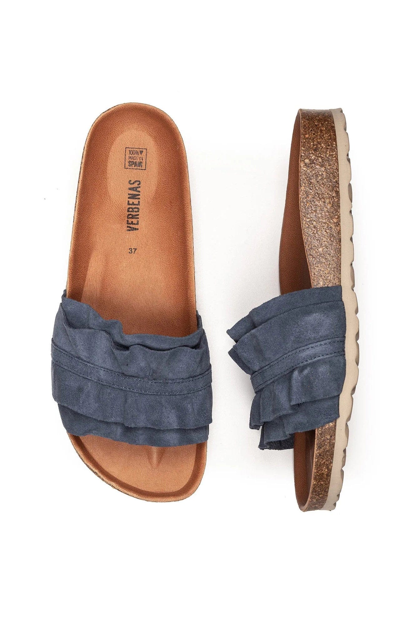 Rocio Serraje Volante Suede Leather Sandals - Iris - Image 4