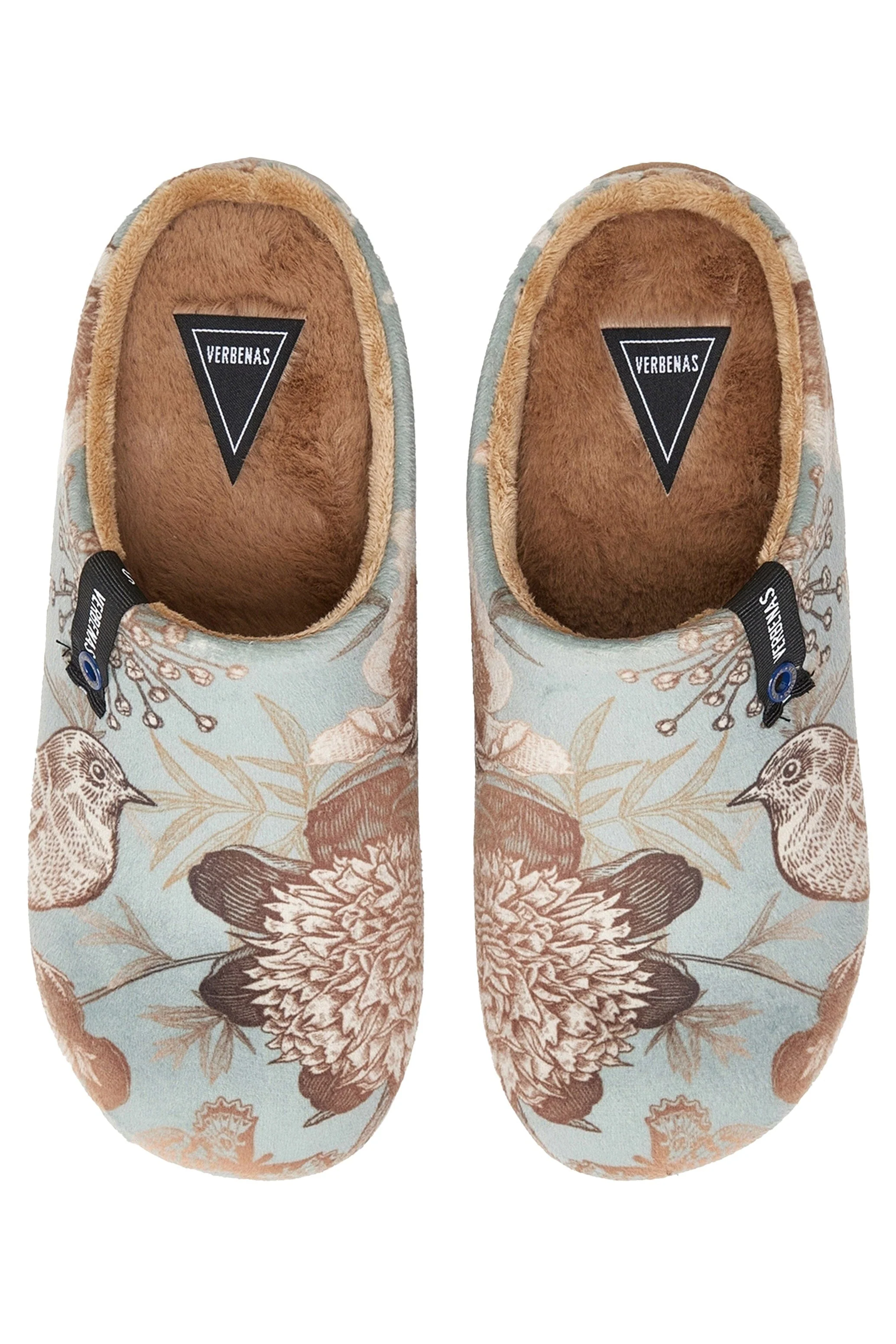 York Bloom Bird Print Slippers - Salvia