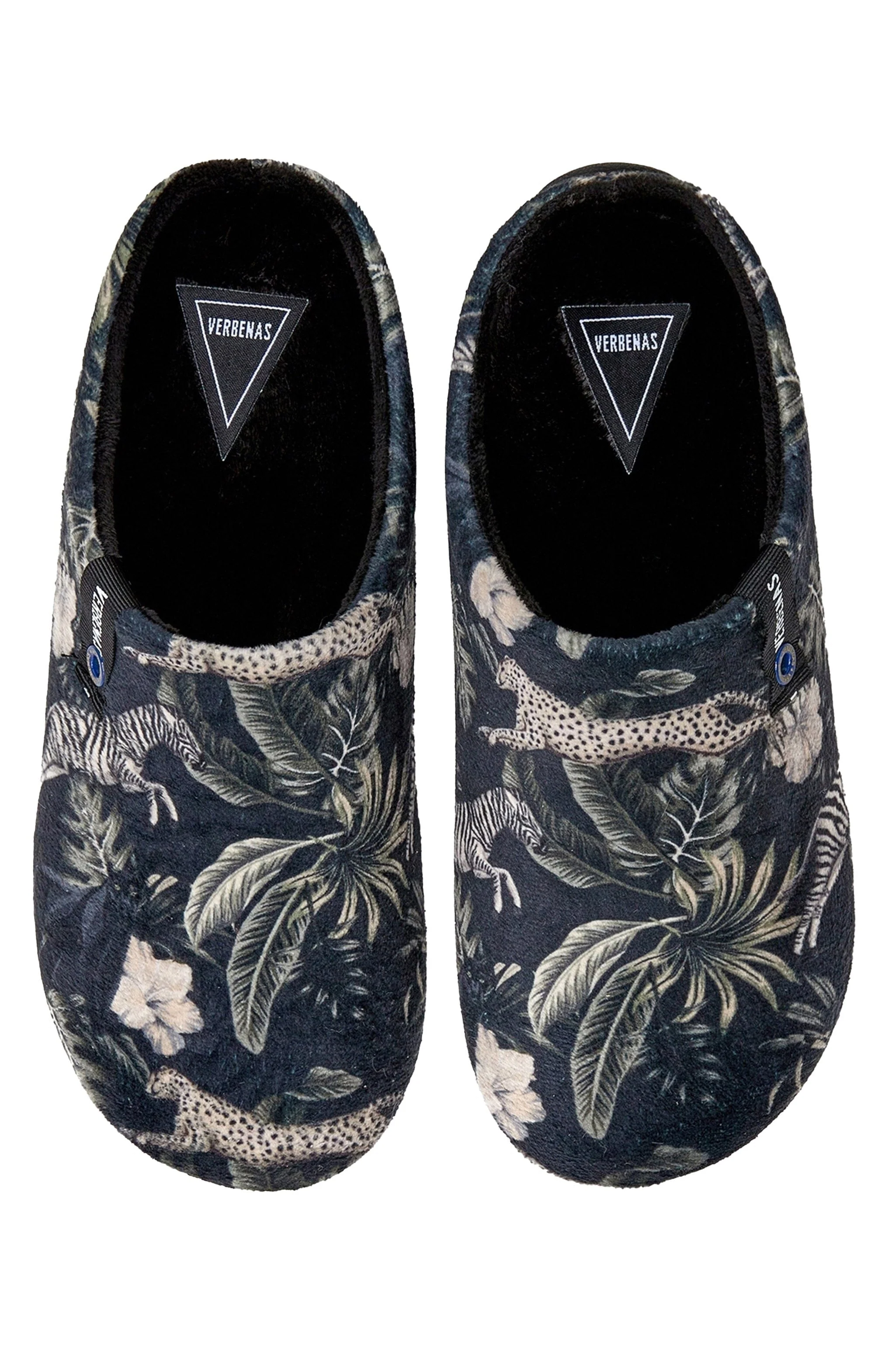 York Selva Jungle Print Slippers - Charcoal