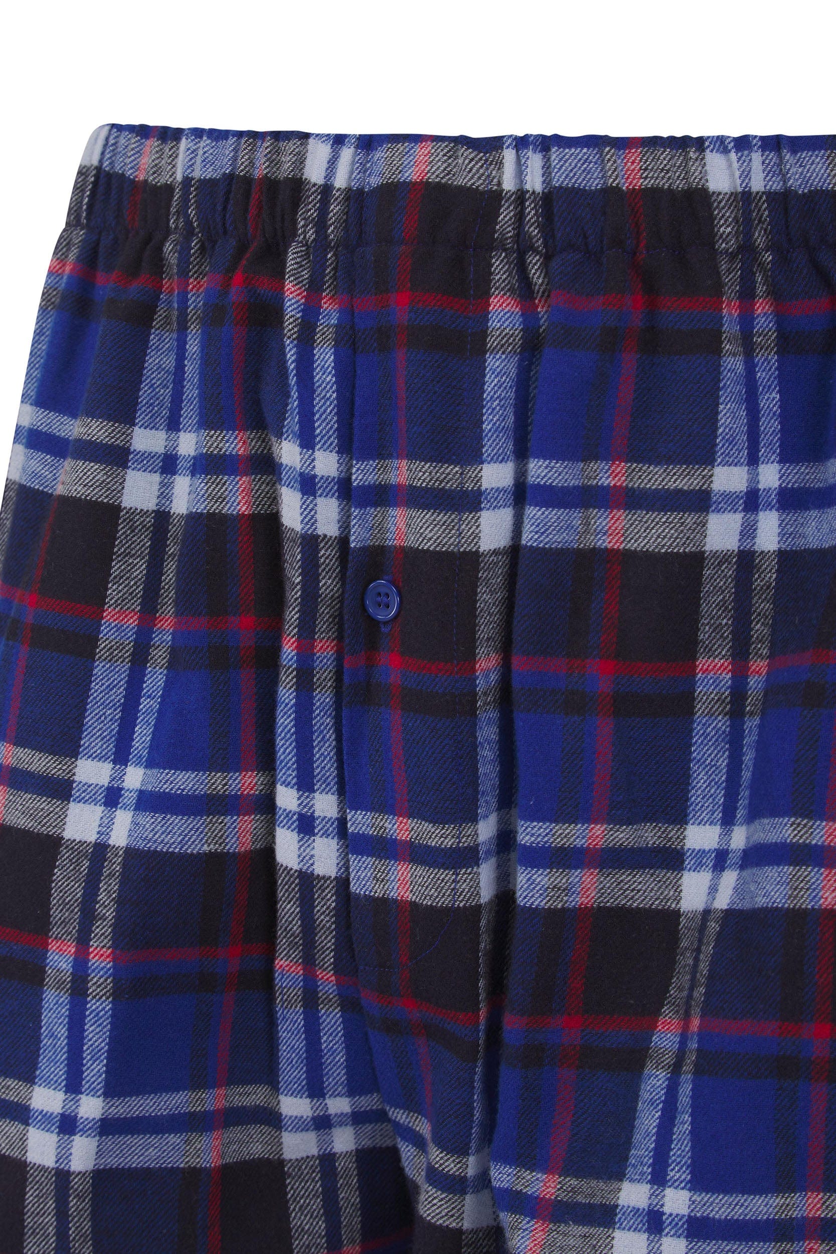 Brushed Cotton Check Pyjama Set - Blue/Red - Image 2