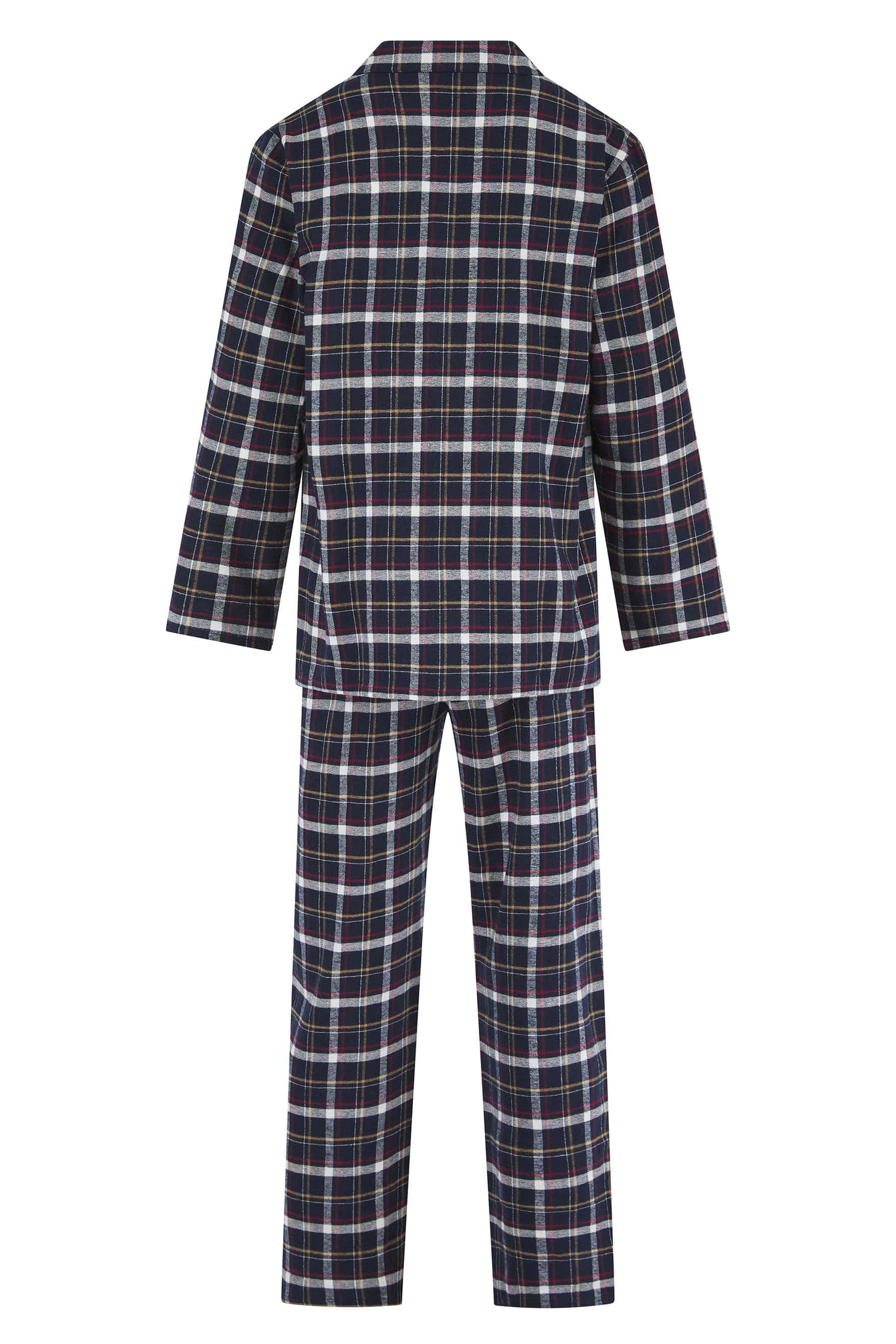 Brushed Cotton Check Pyjama Set - Navy - Image 2