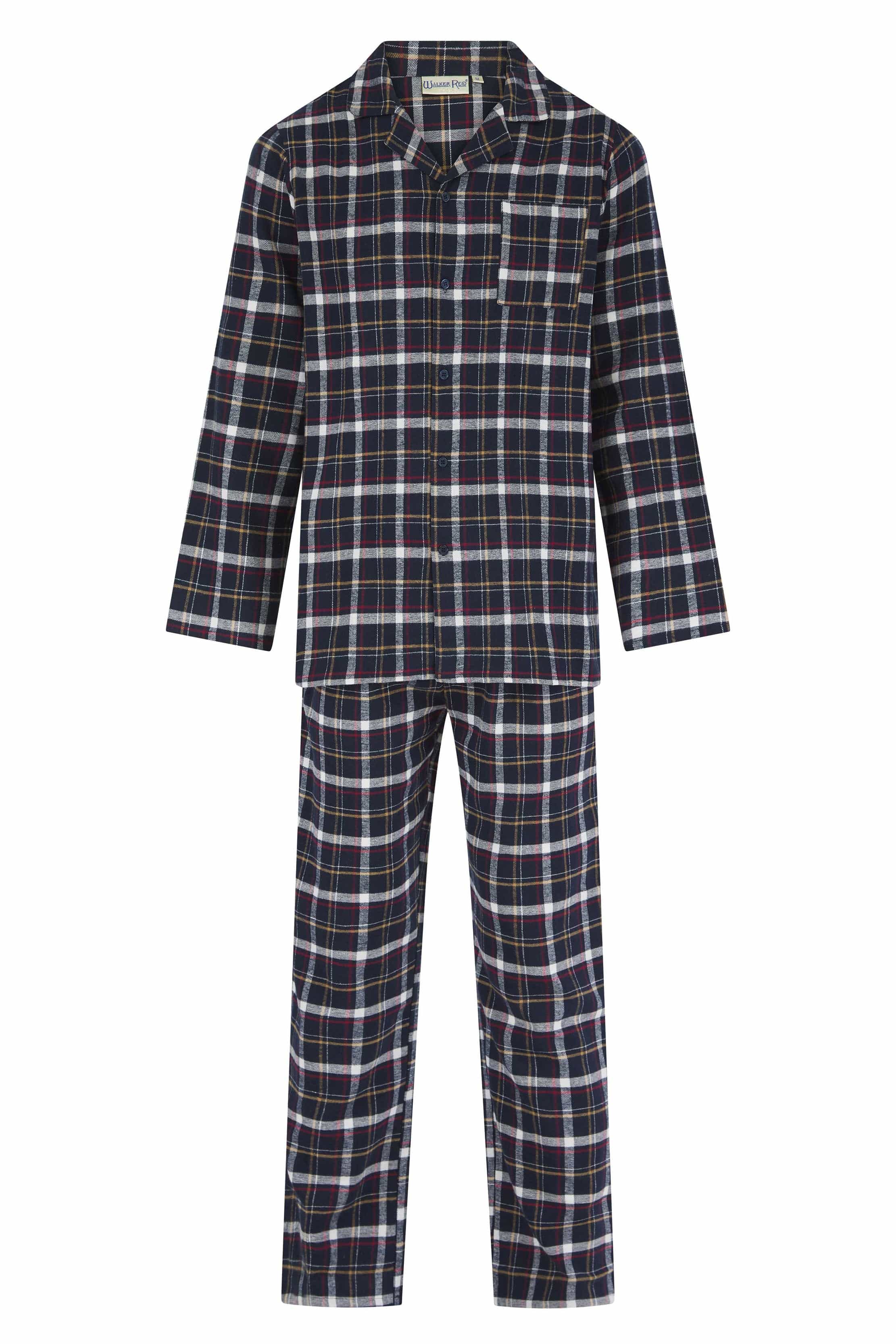 Brushed Cotton Check Pyjama Set - Navy - Image 3