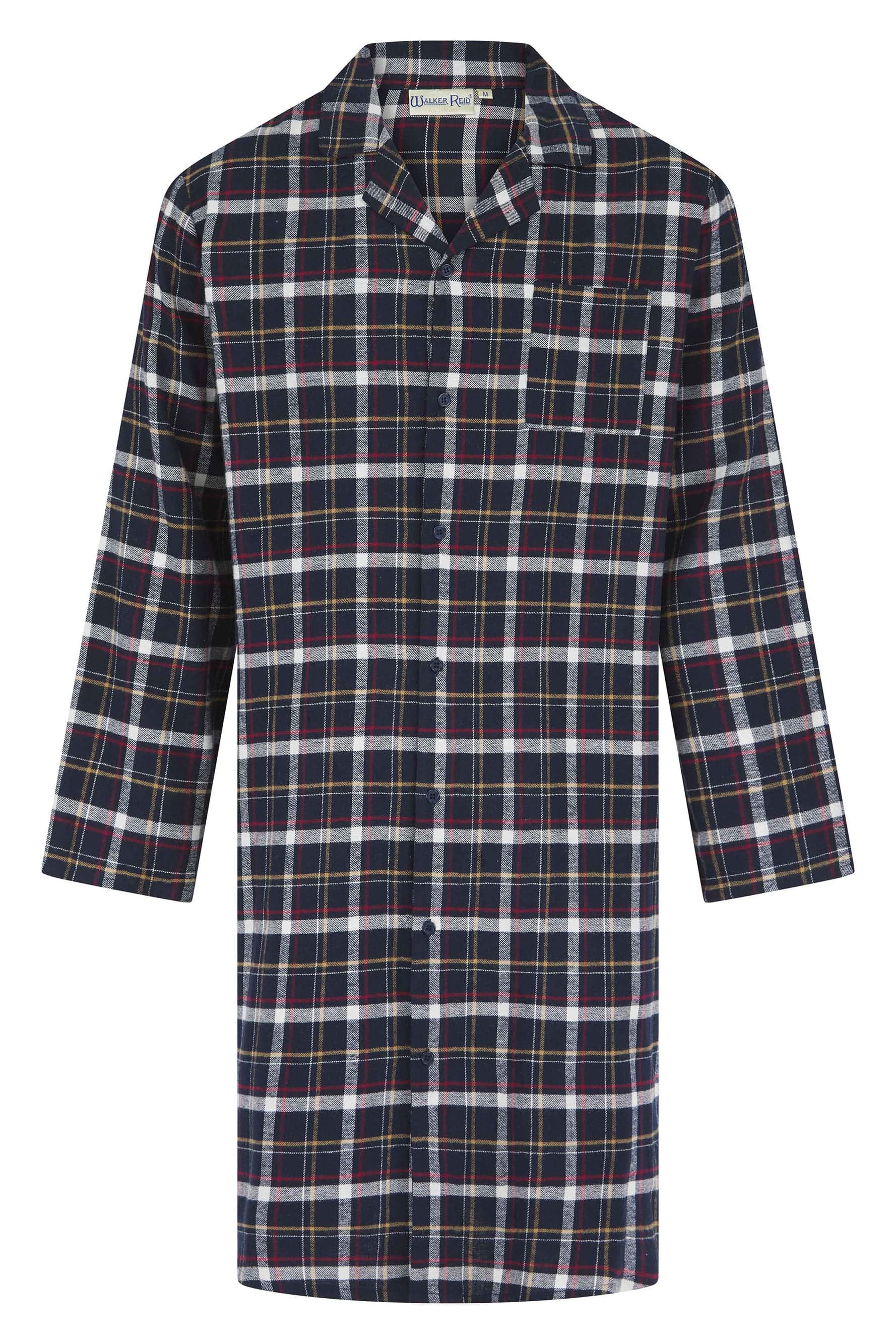 Check Brushed Cotton 42 Inch Nightshirt - Navy