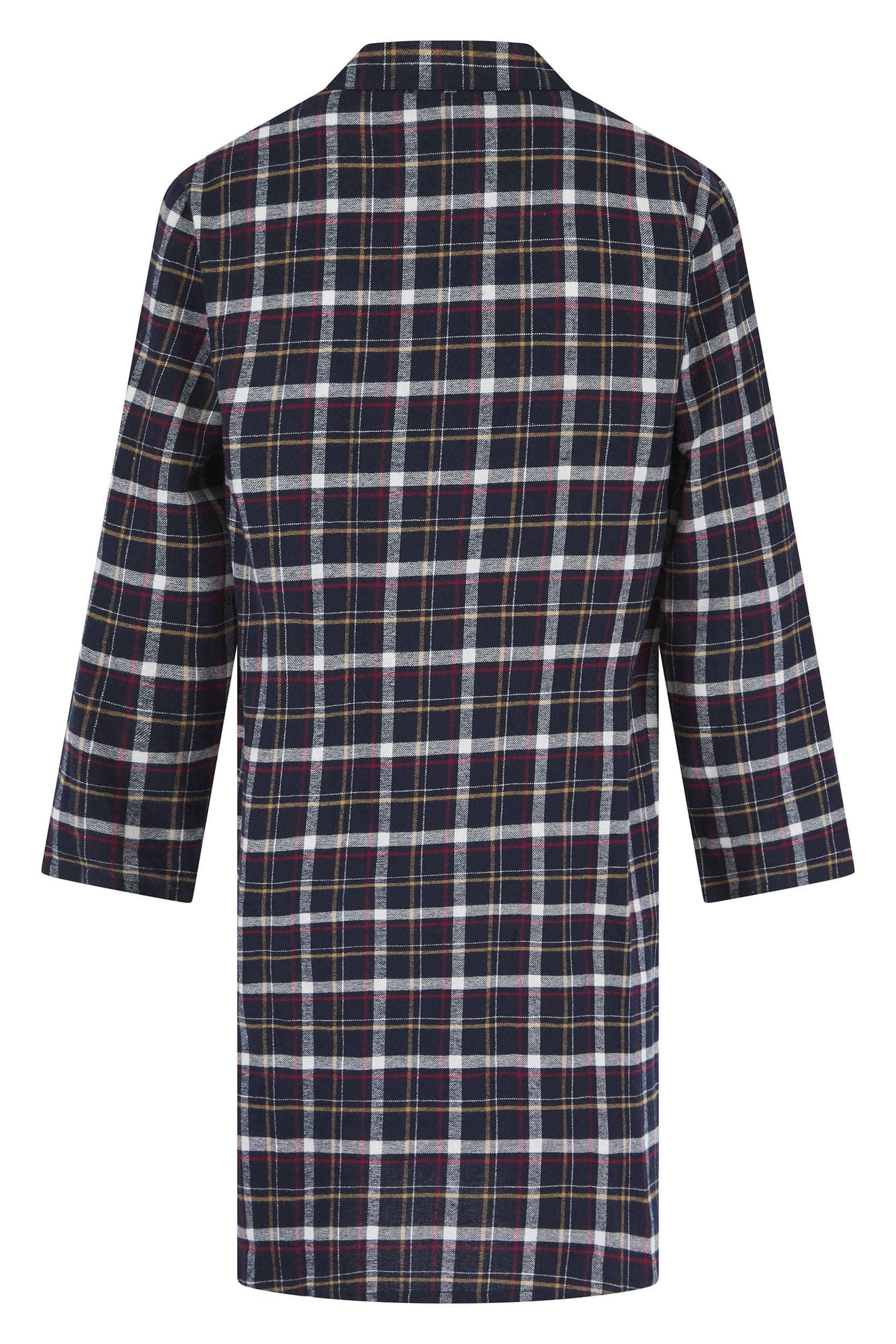 Check Brushed Cotton 42 Inch Nightshirt - Navy - Image 2
