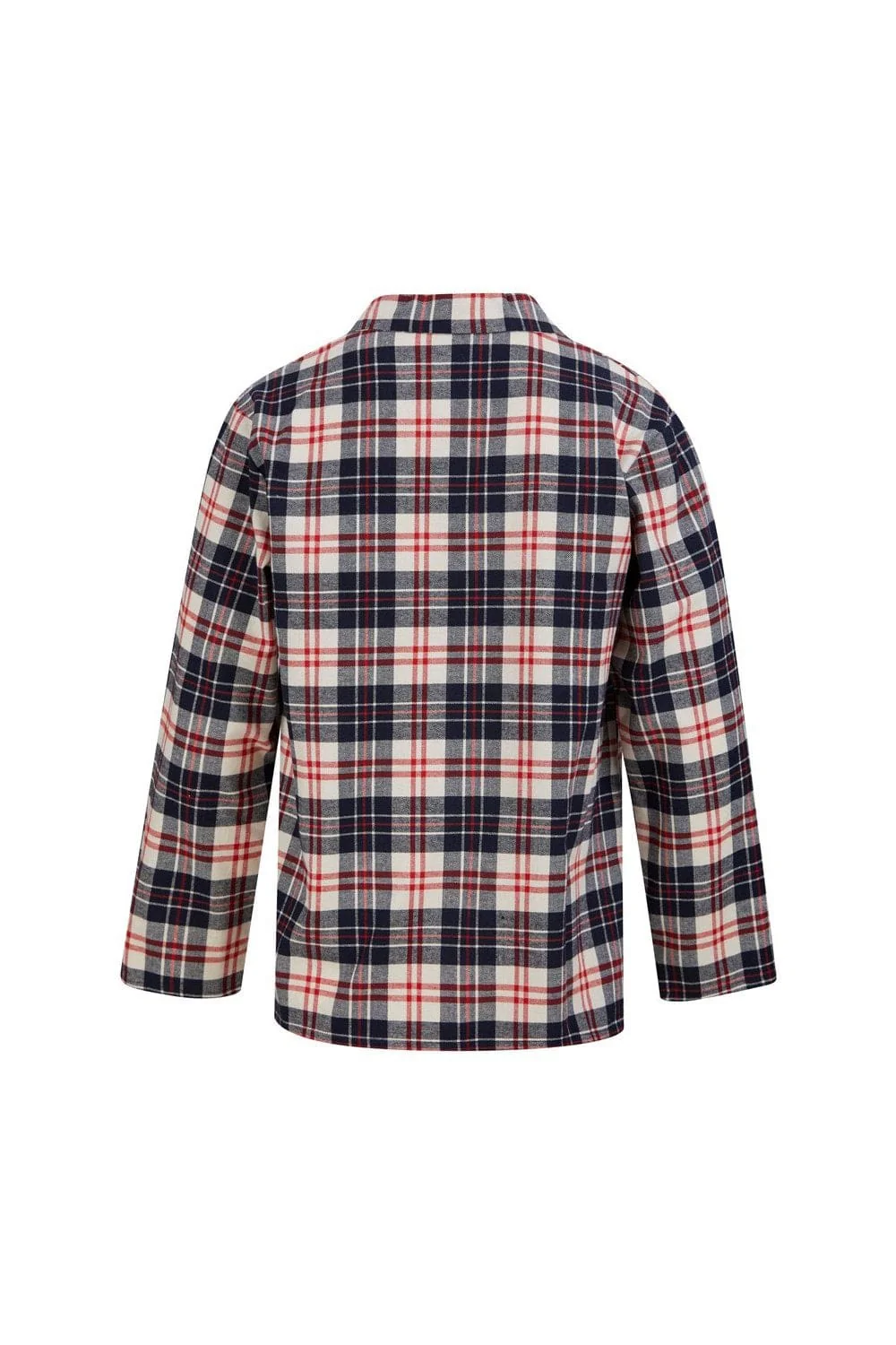 Check Brushed Cotton Long Sleeve Pyjama Set - Red/Navy - Image 3
