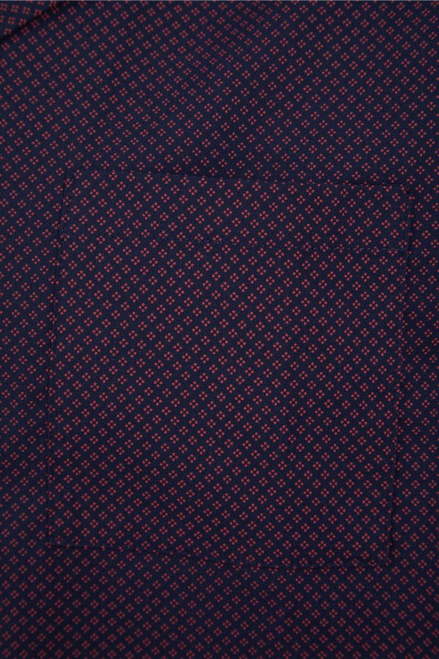 Diamond Long Sleeve Pyjama Set - Navy/Red - Image 3