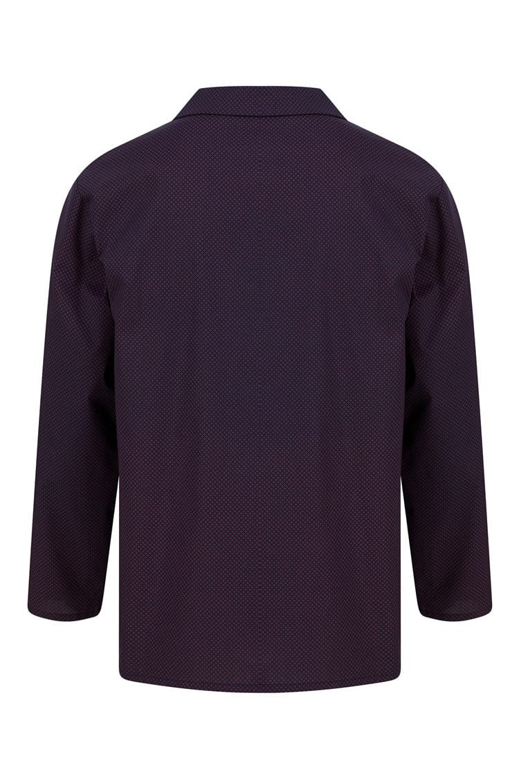 Diamond Long Sleeve Pyjama Set - Navy/Red - Image 4