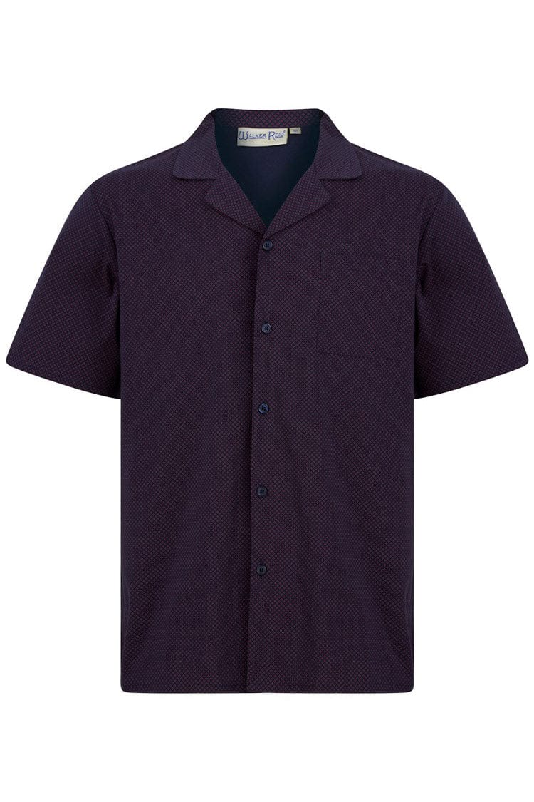 Short Sleeve/Shorts Pyjama Set - Navy/Red