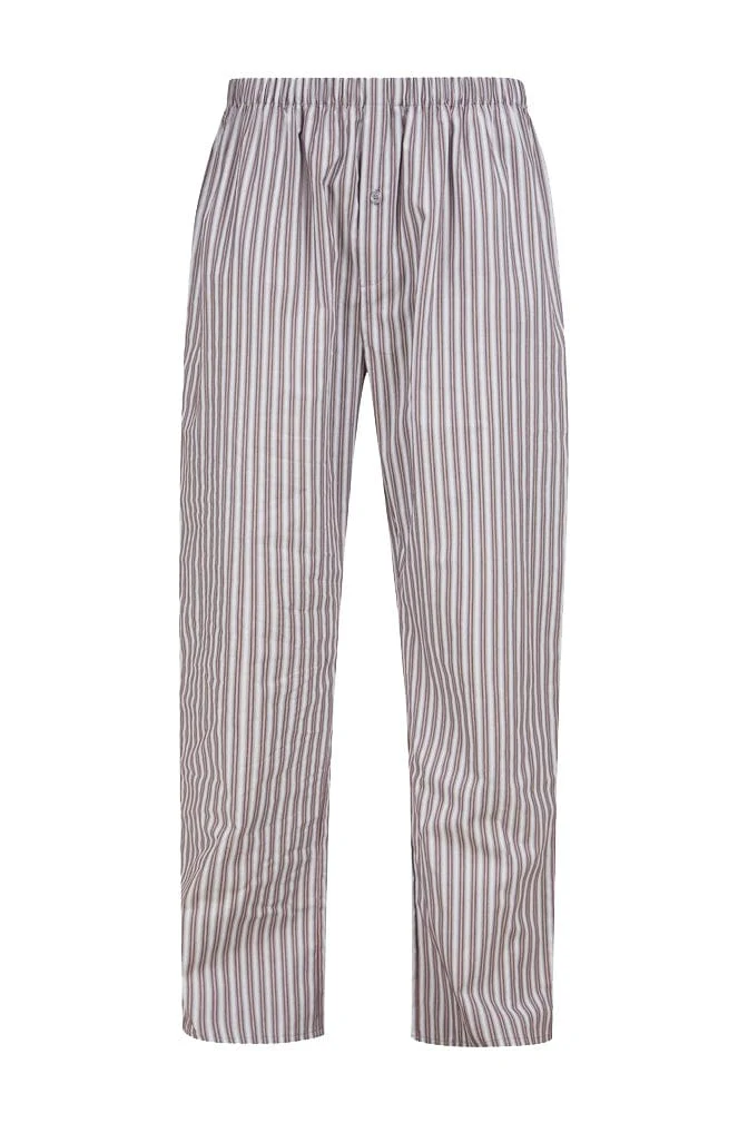 Stripe Long Sleeve Pyjama Set - Grey/Red - Image 4