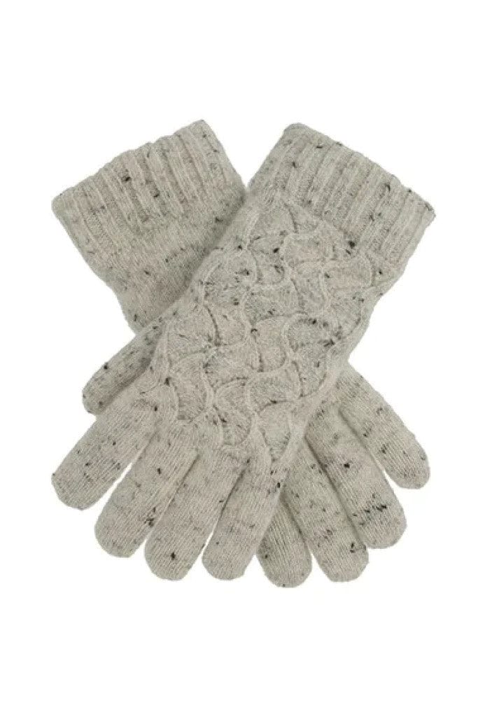 Womens Knitted Marl Gloves - Winter White