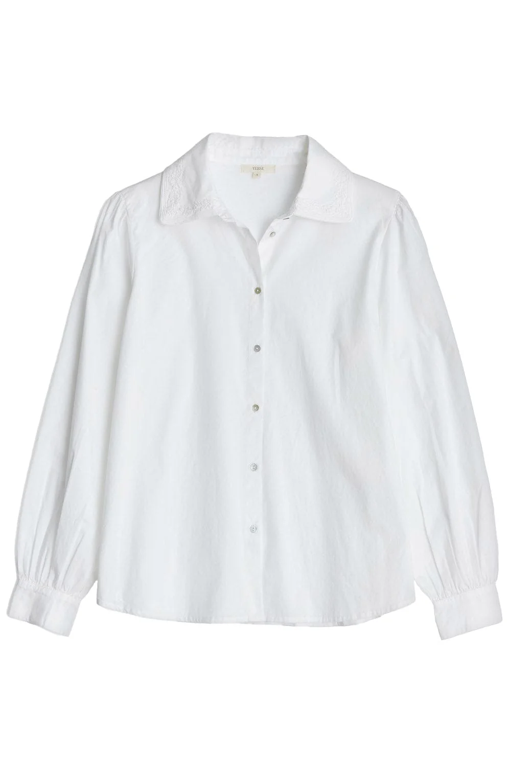 Cotton Shirt With Embroidery Detail - White