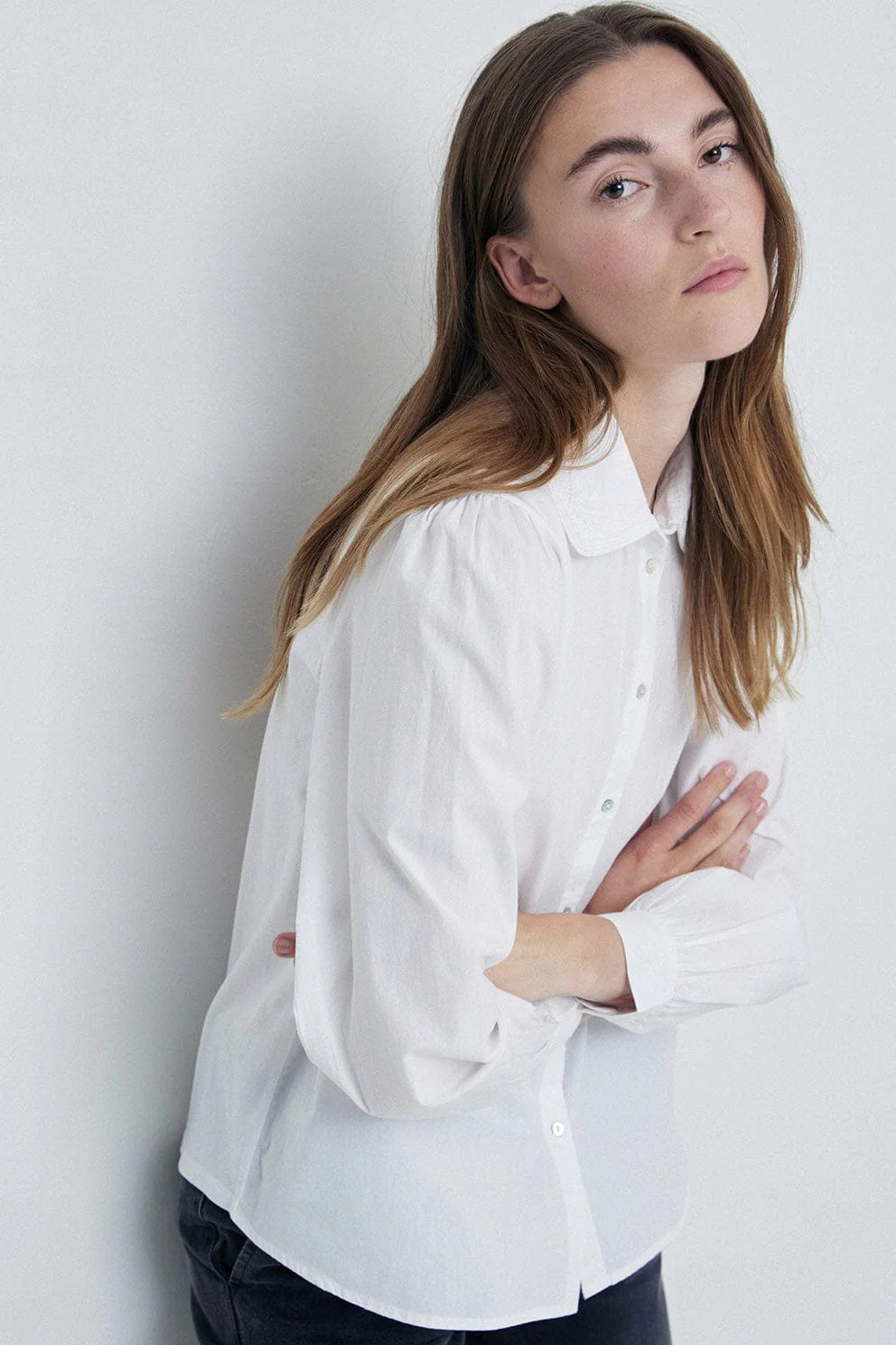 Cotton Shirt With Embroidery Detail - White - Image 3