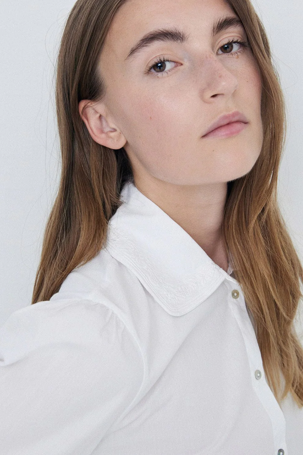 Cotton Shirt With Embroidery Detail - White - Image 4