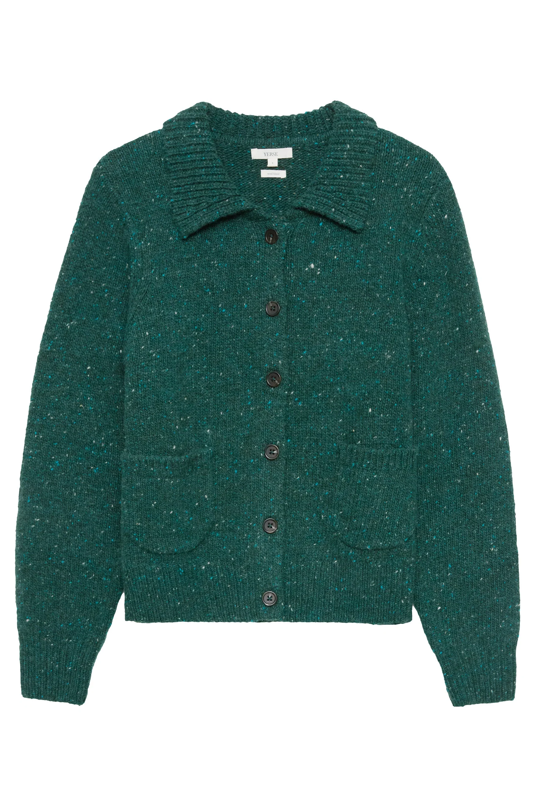 Extrafine Merino Wool Blend Cardigan - Dark Forest