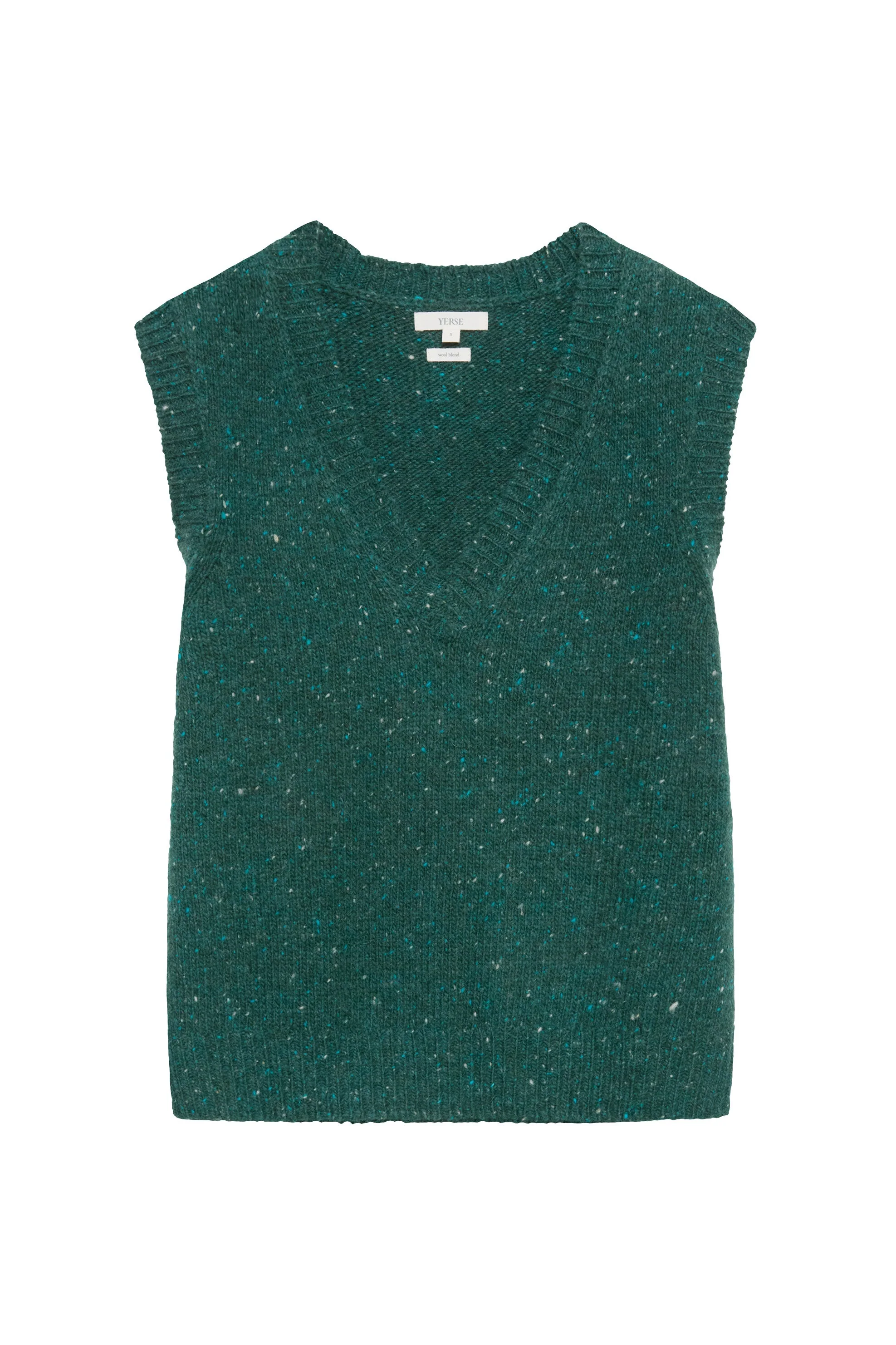 Extrafine Merino Wool Blend Knitted Sleeveless Jumper - Dark Forest