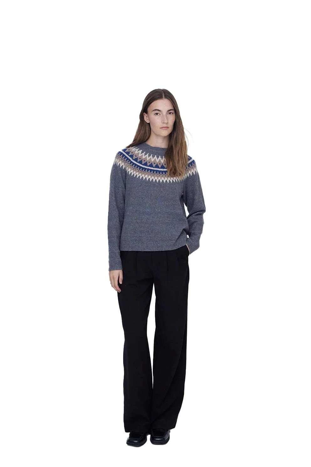 Fairisle Jumper - Uniform Blue