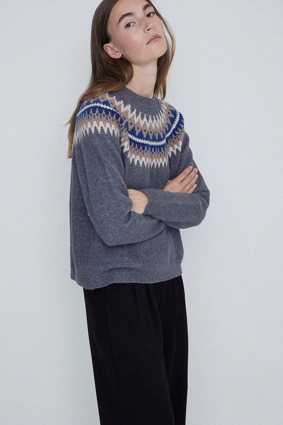 Fairisle Jumper - Uniform Blue - Image 4