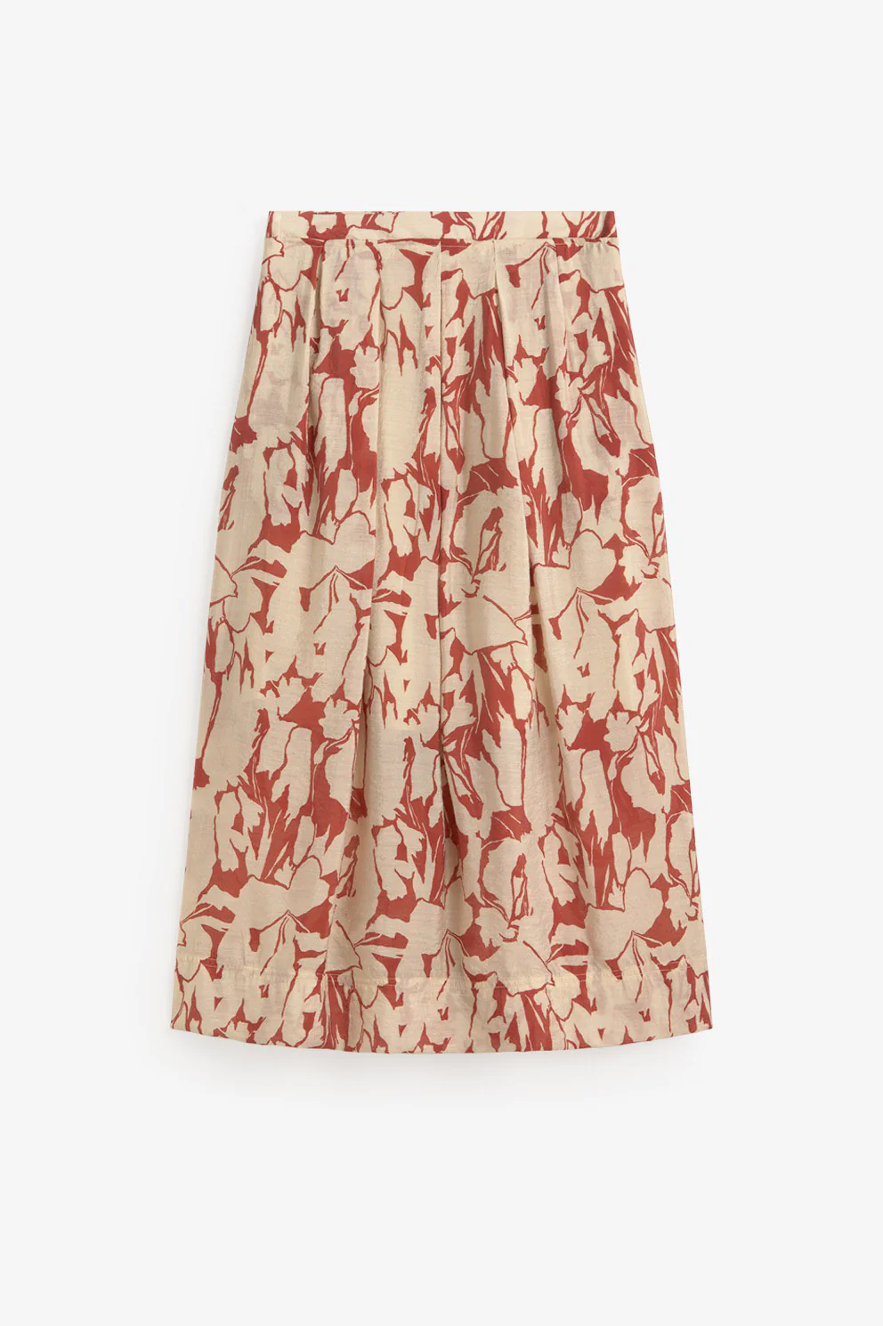 Floral Printed Midi Skirt - Dark Red - Image 6