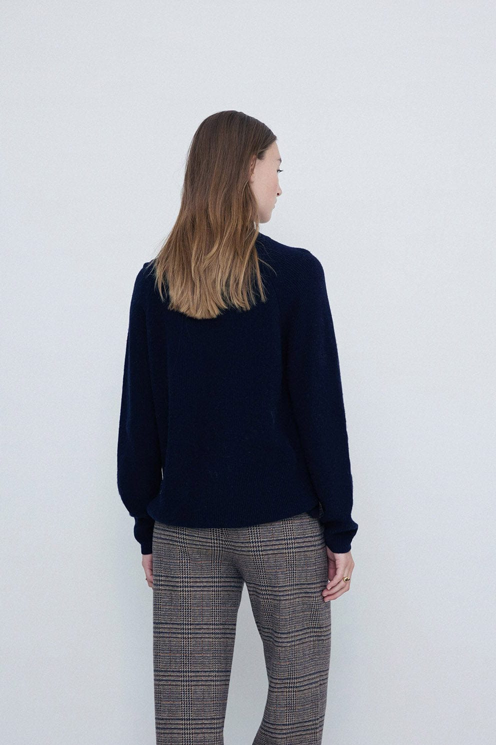 Plaid Knit Trousers - Chocolate - Image 5