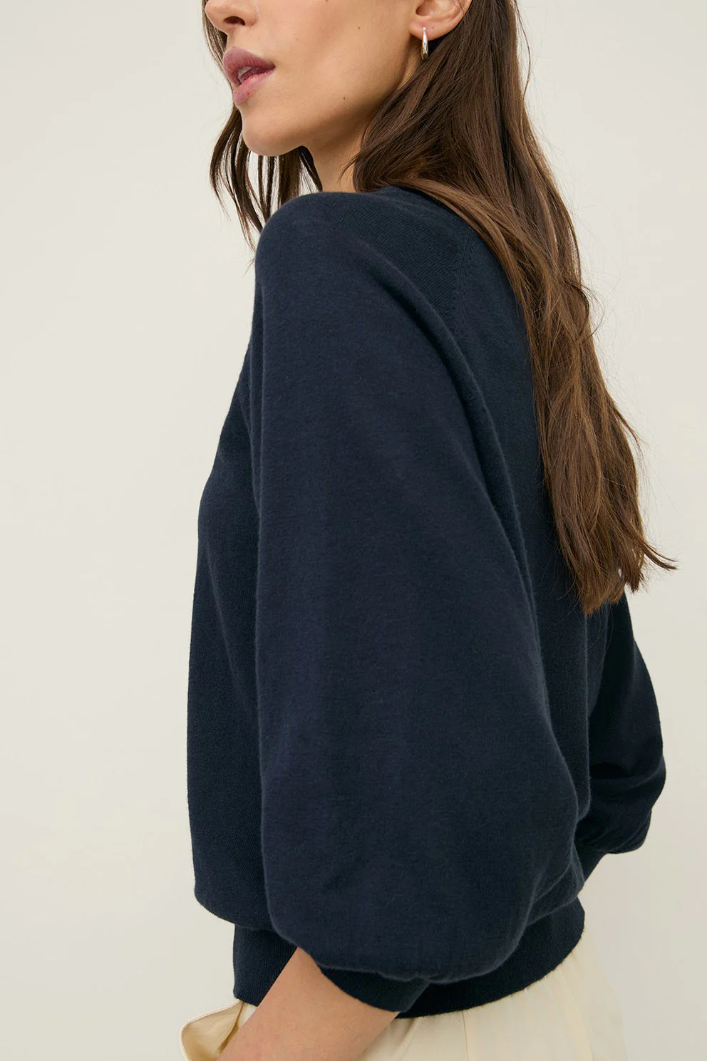 Round Neck Cardigan - Navy - Image 5