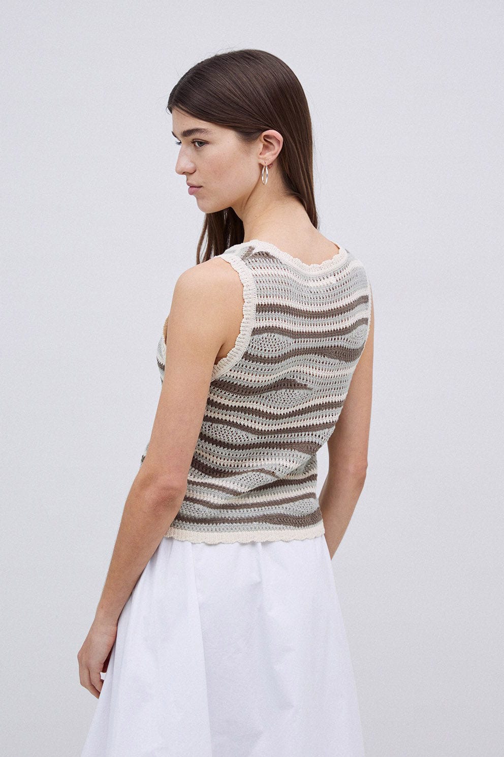 Sandy Cotton/Linen Sleeveless Jumper - Green - Image 3