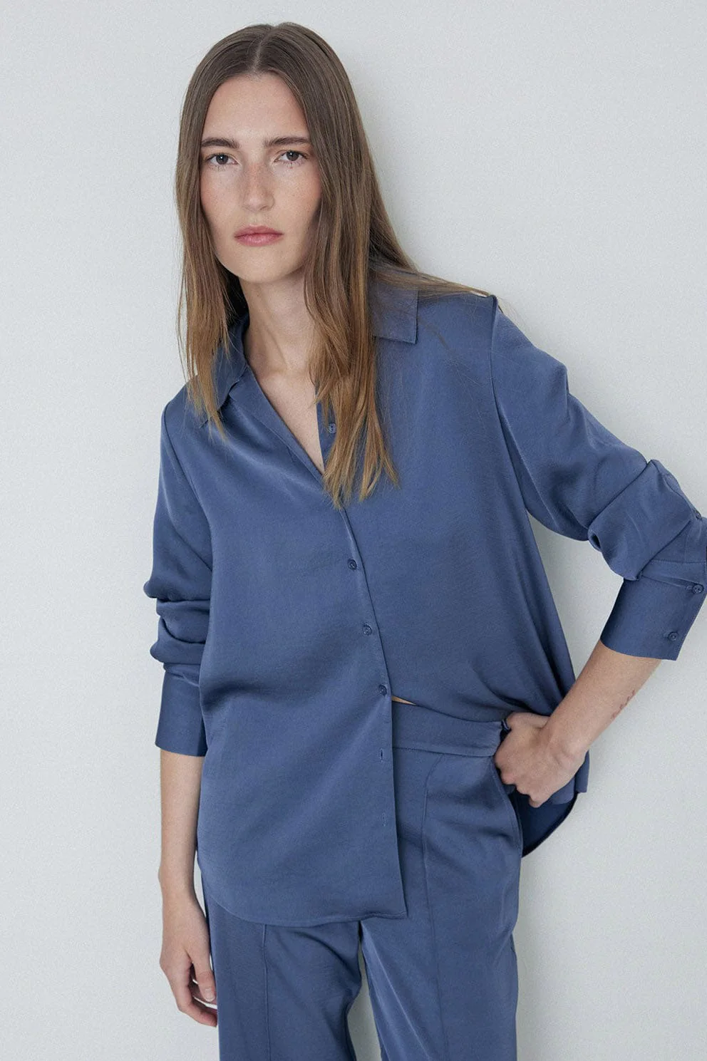 Satin Shirt - Lead - Image 5
