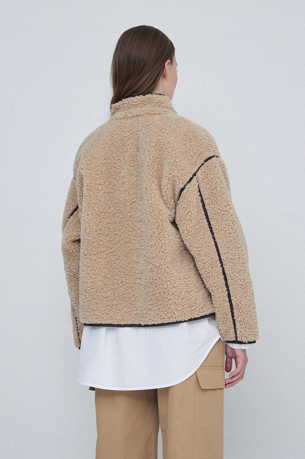 Shearling Coat - Beige - Image 4