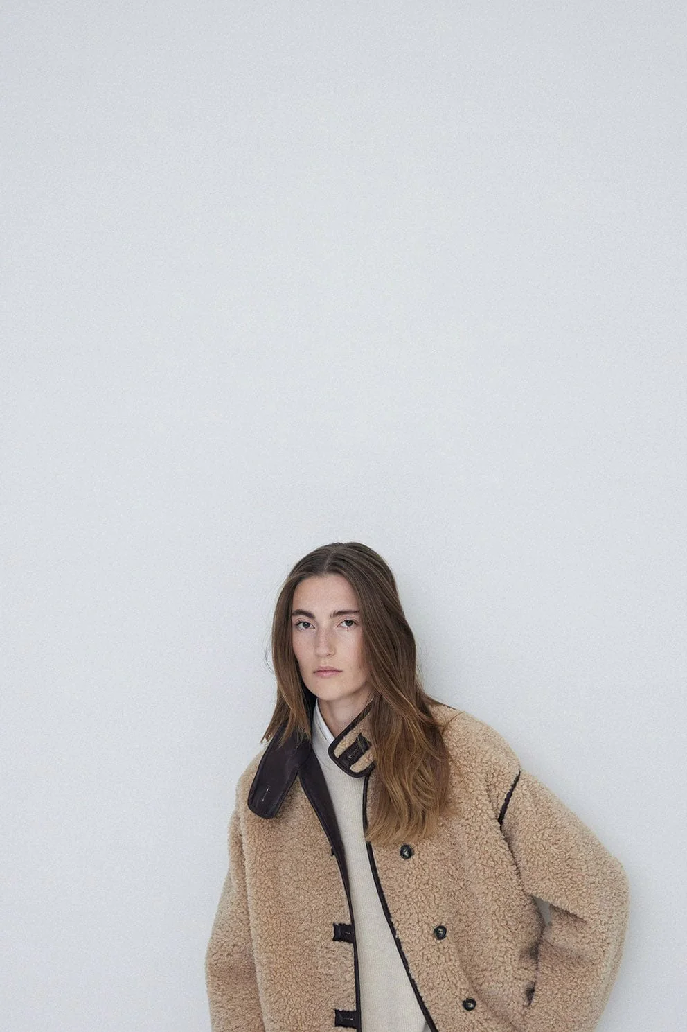 Shearling Coat - Beige - Image 6
