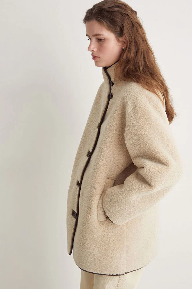Shearling Coat - Ecru - Image 3