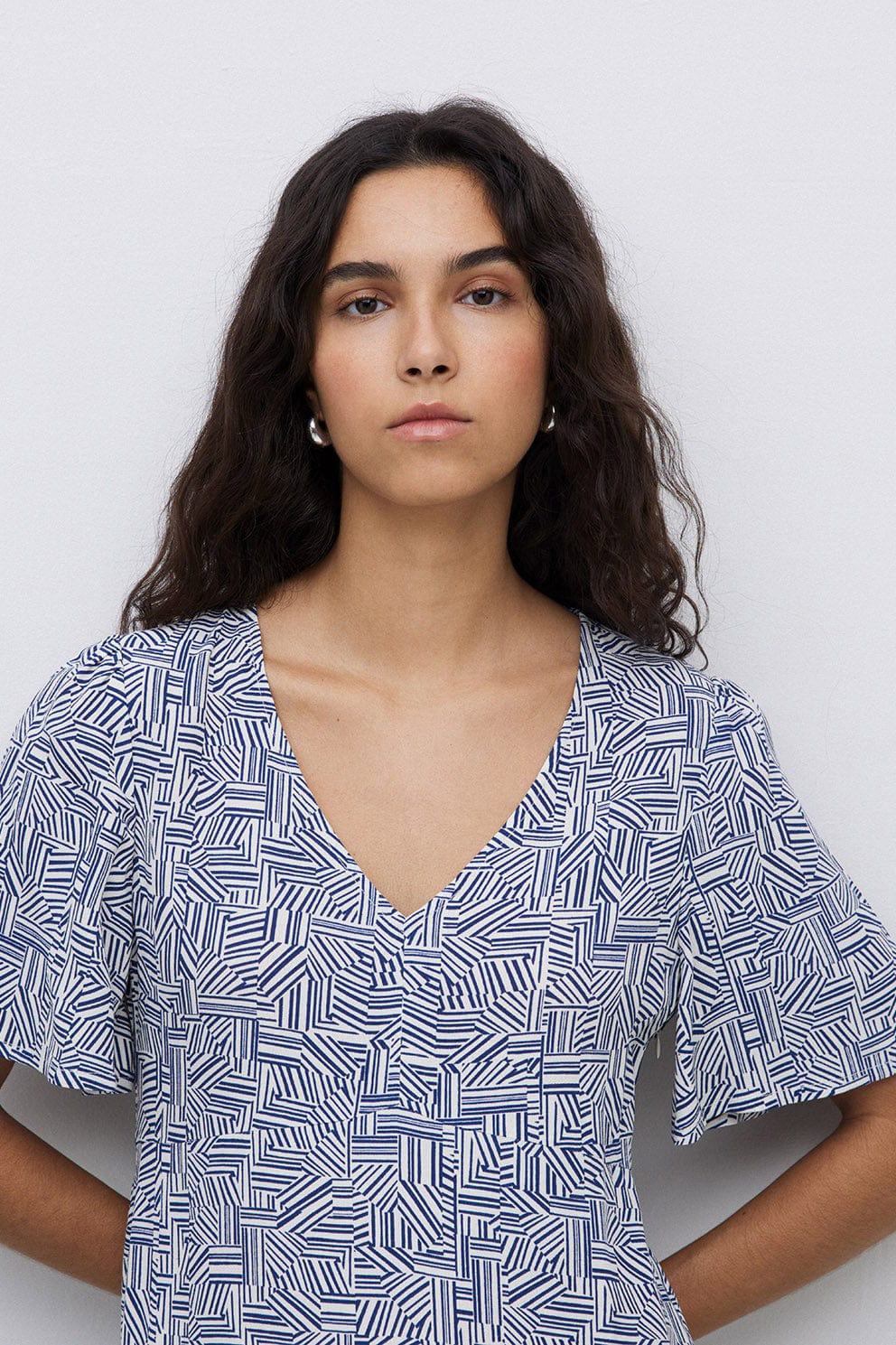 Stella Ecovero Viscose Geometric Print Midi Dress - Geometric - Image 5