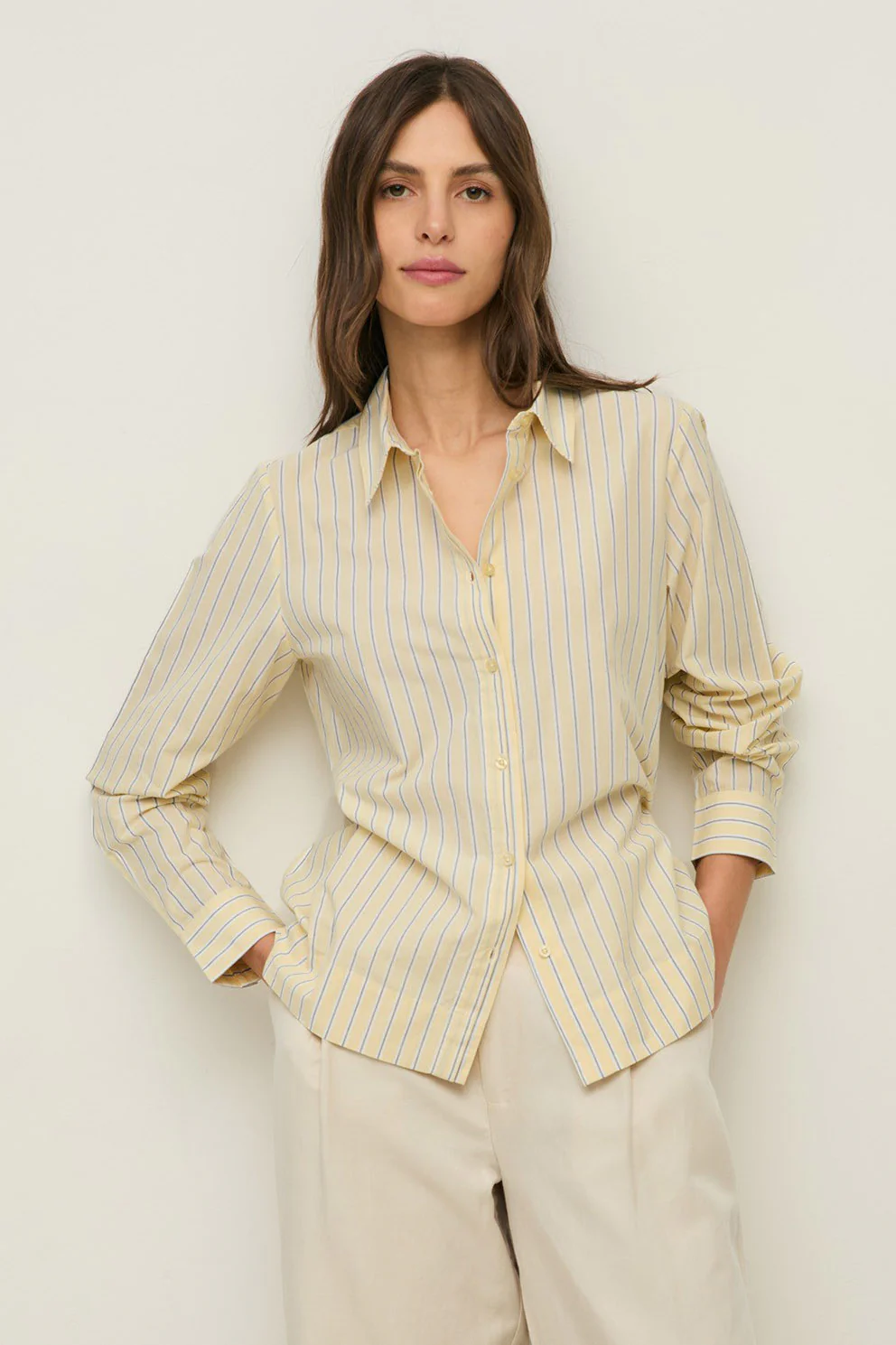 Striped Cotton Shirt - Amarillo