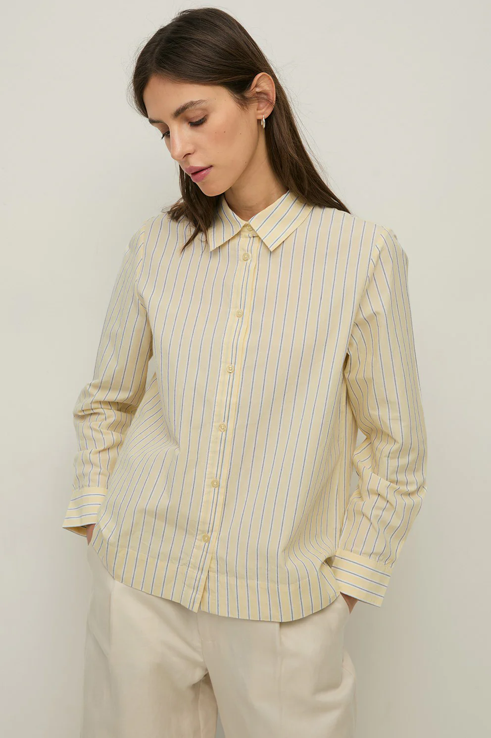 Striped Cotton Shirt - Amarillo - Image 2