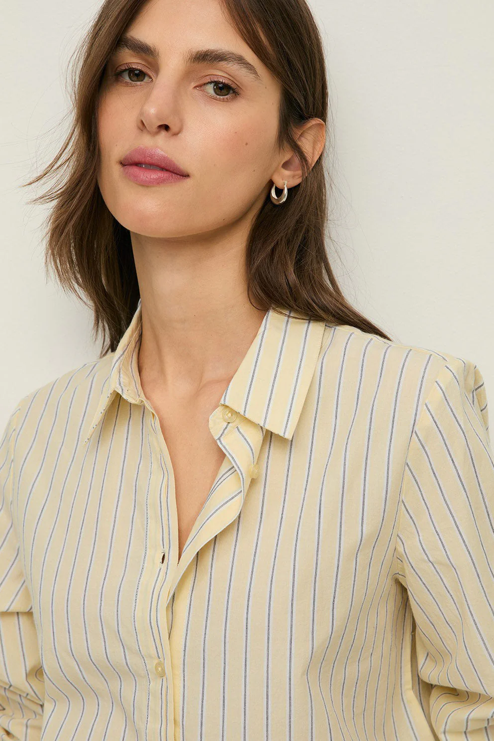 Striped Cotton Shirt - Amarillo - Image 3